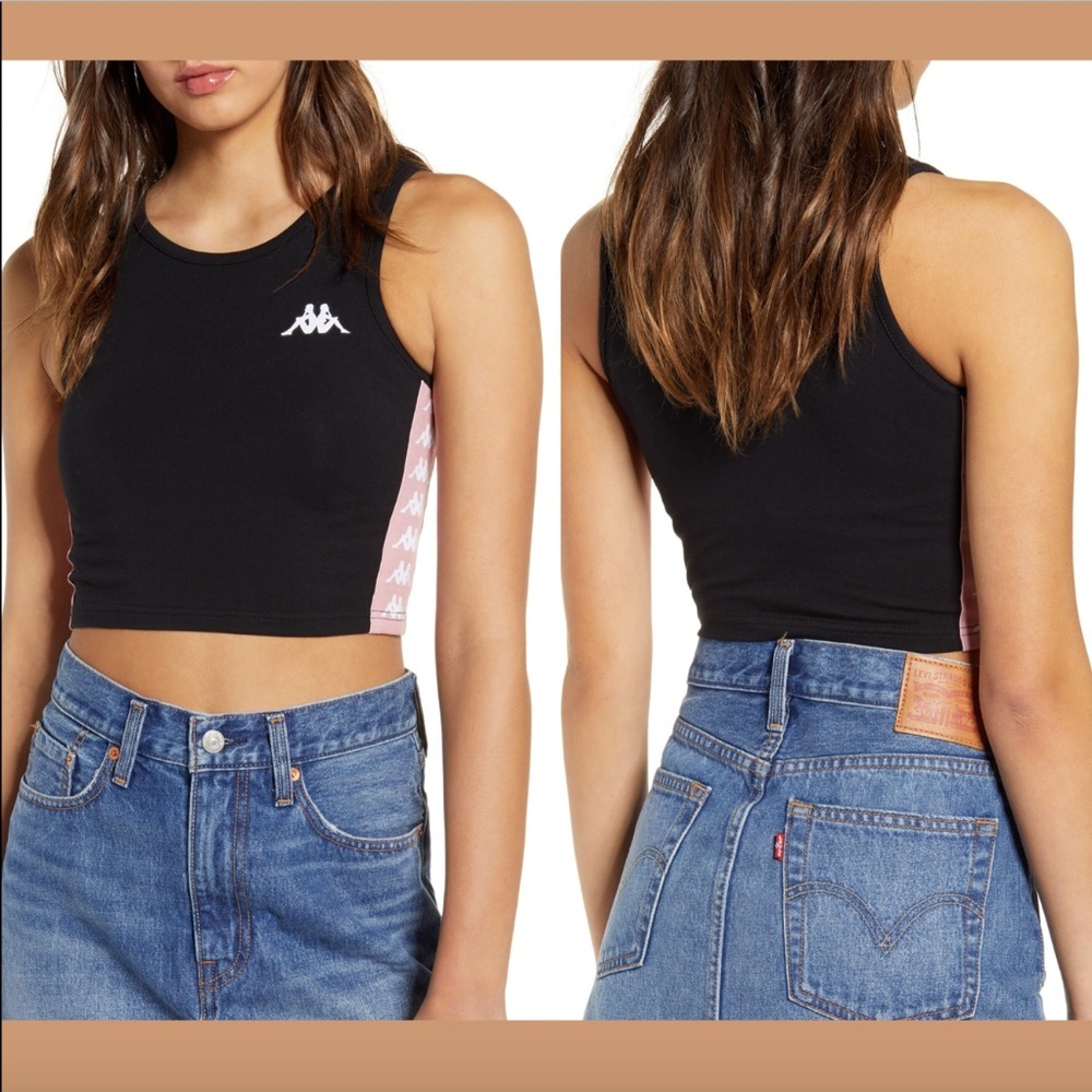 NEW $50 Kappa Black/Pink Banda Armenis Crop‎ Tank [ SZ XL ]